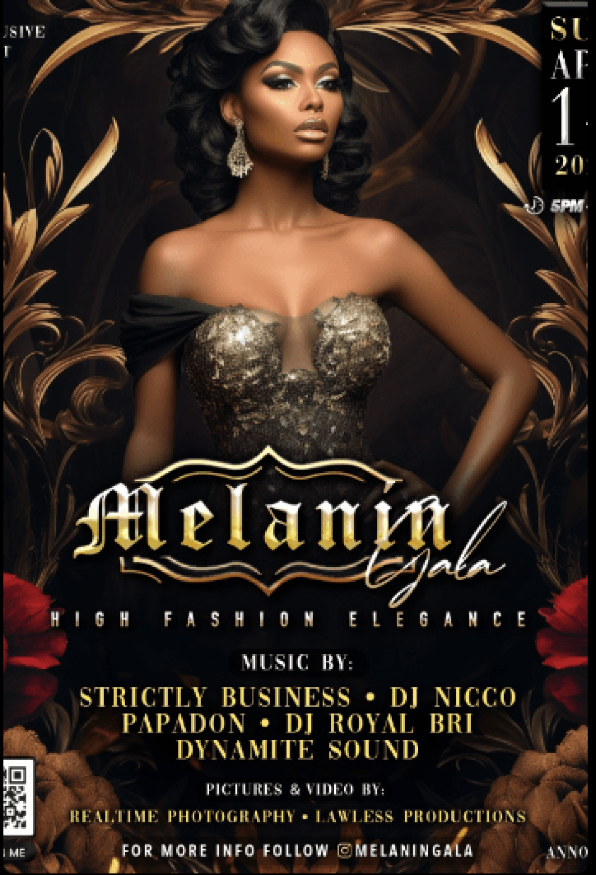  Melanin Gala flyer or graphic.