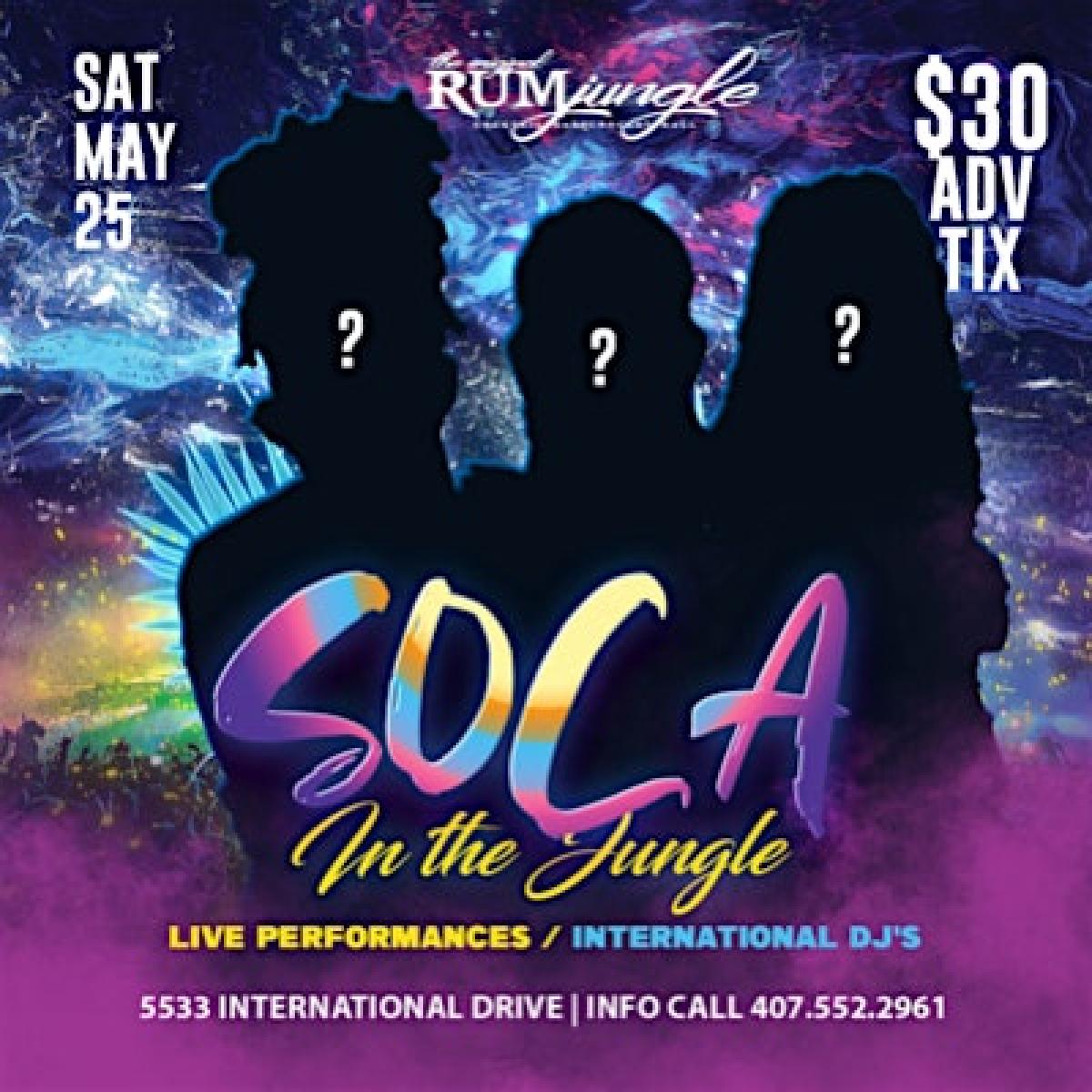 Soca In The Jungle flyer or graphic.