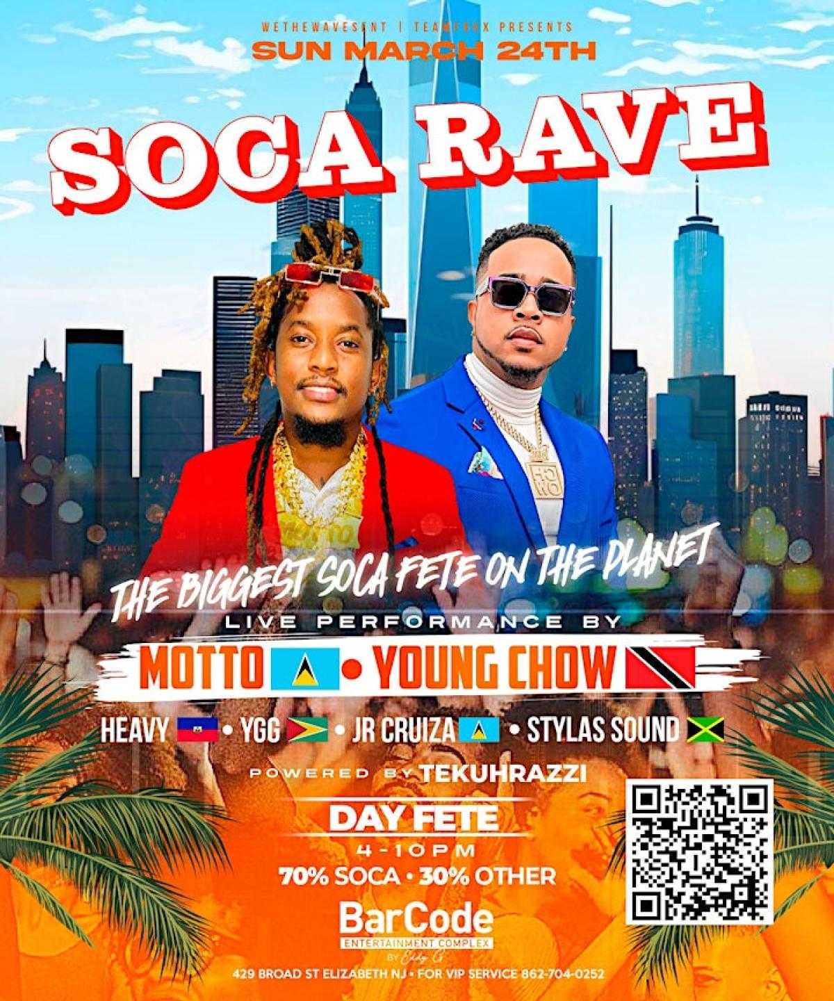 Soca Rave  flyer or graphic.