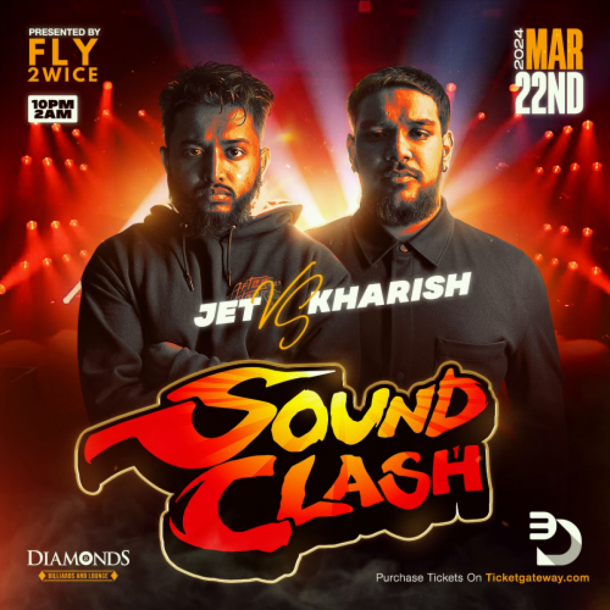 Sound Clash: JET v. Kharish flyer or graphic.