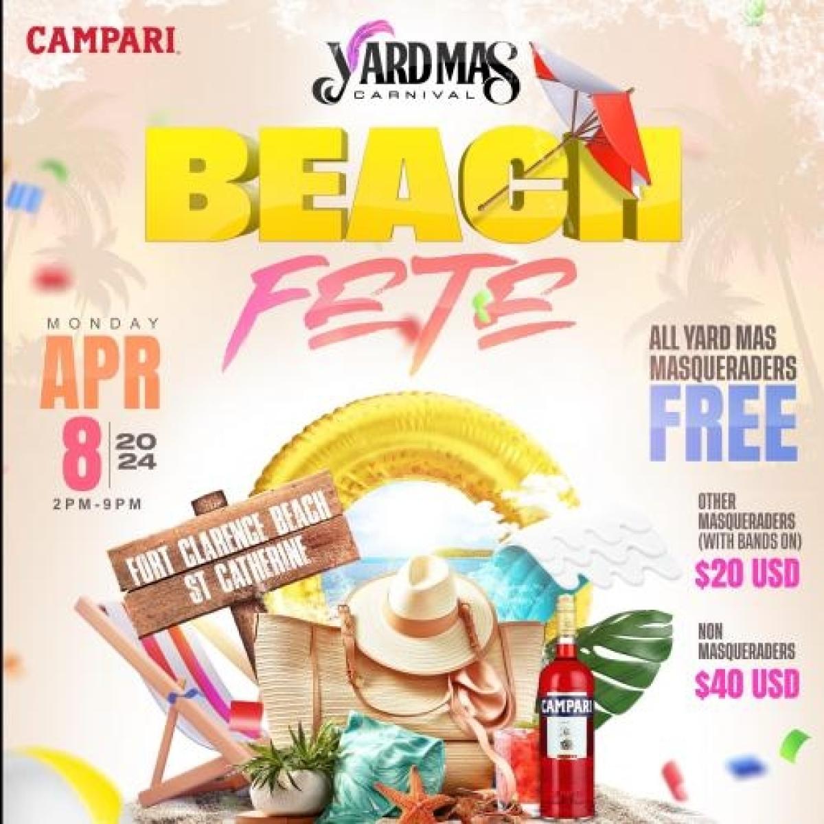 Yard Mas Beach Fete  flyer or graphic.