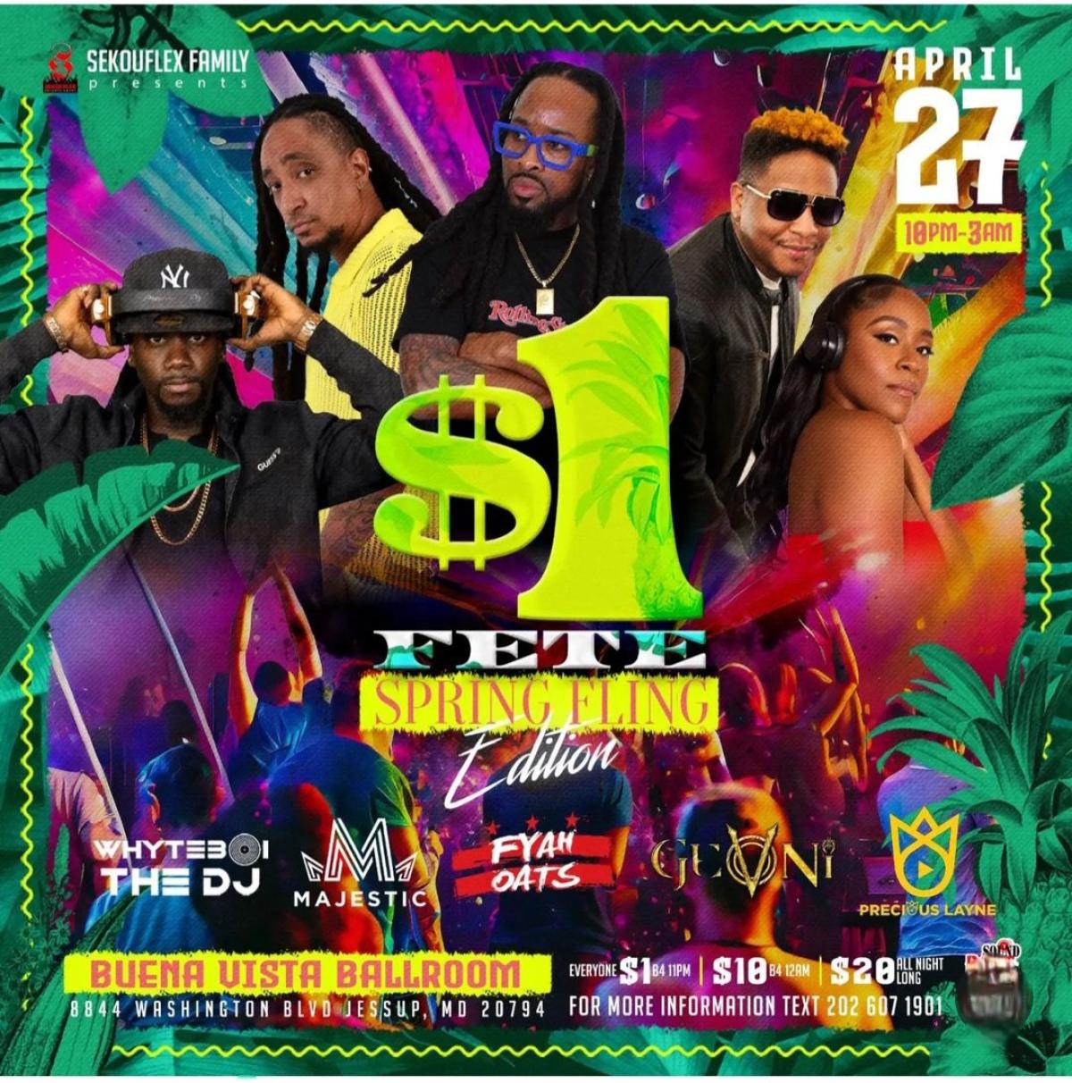 Dolla fete Spring Fling Edition flyer or graphic.