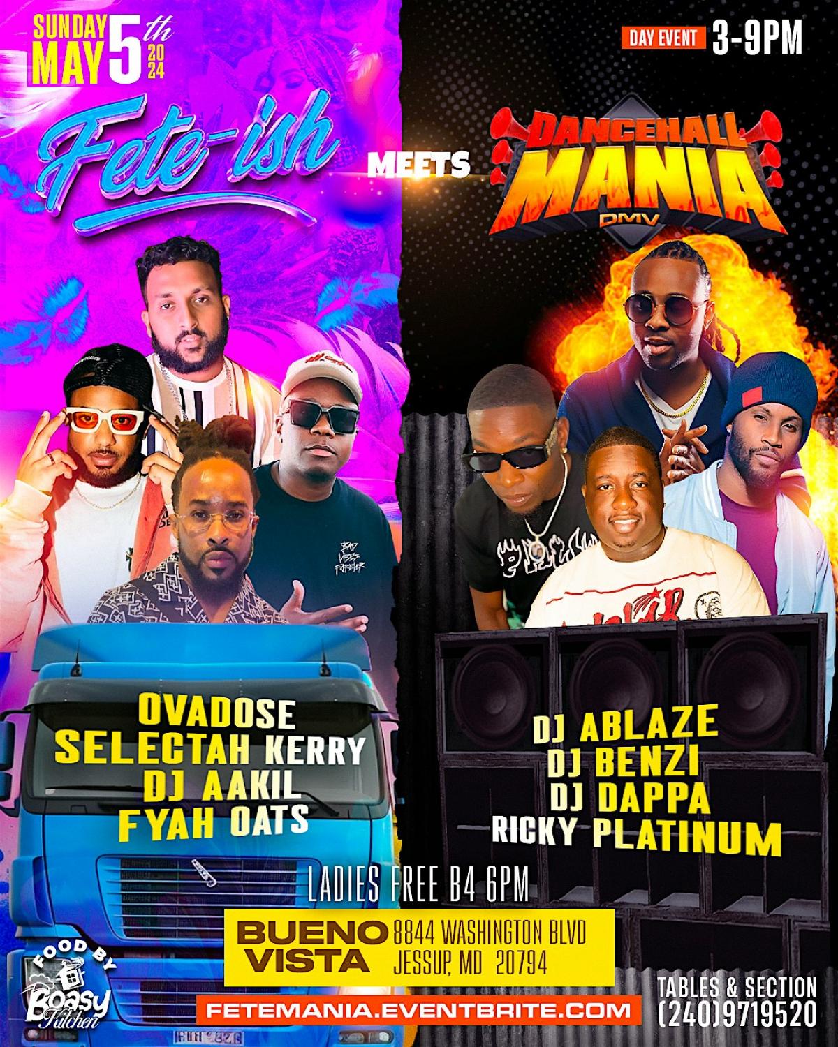 Feteish Meets Dancehall Mania  flyer or graphic.