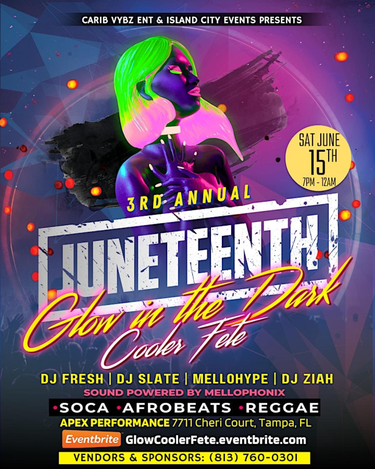 Juneteenth Cooler Fete flyer or graphic.