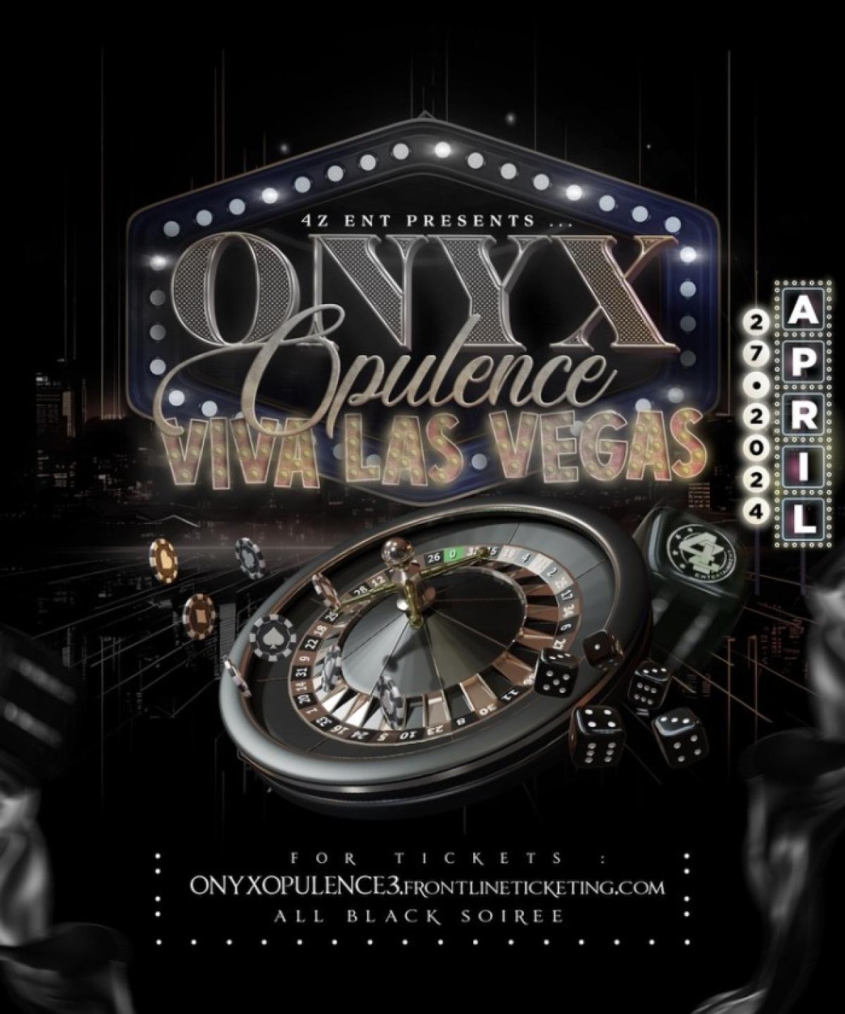Onyx Opulence “Viva Las Vegas” flyer or graphic.