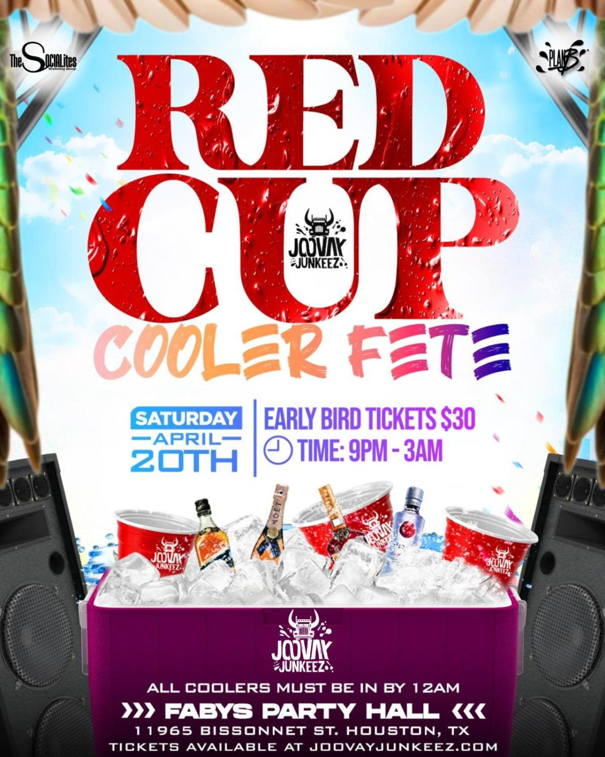 Red Cup - Cooler Fete flyer or graphic.