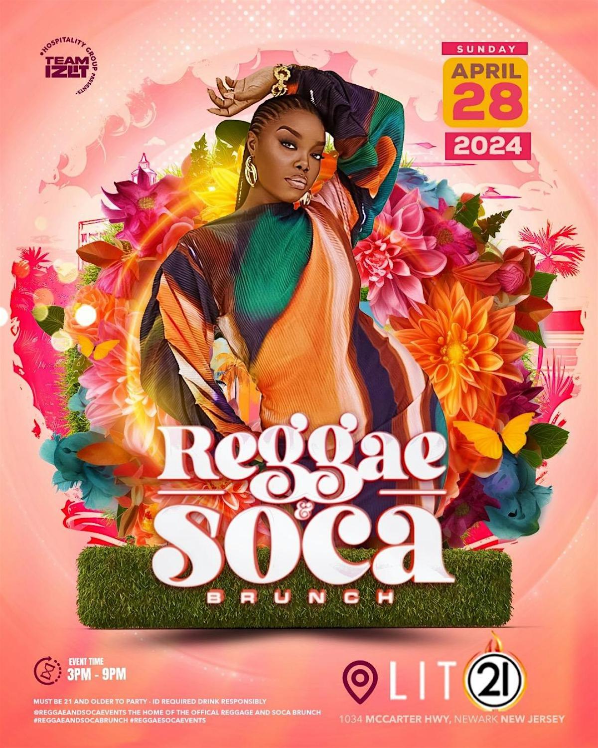 Reggae & Soca Brunch & Day Party flyer or graphic.