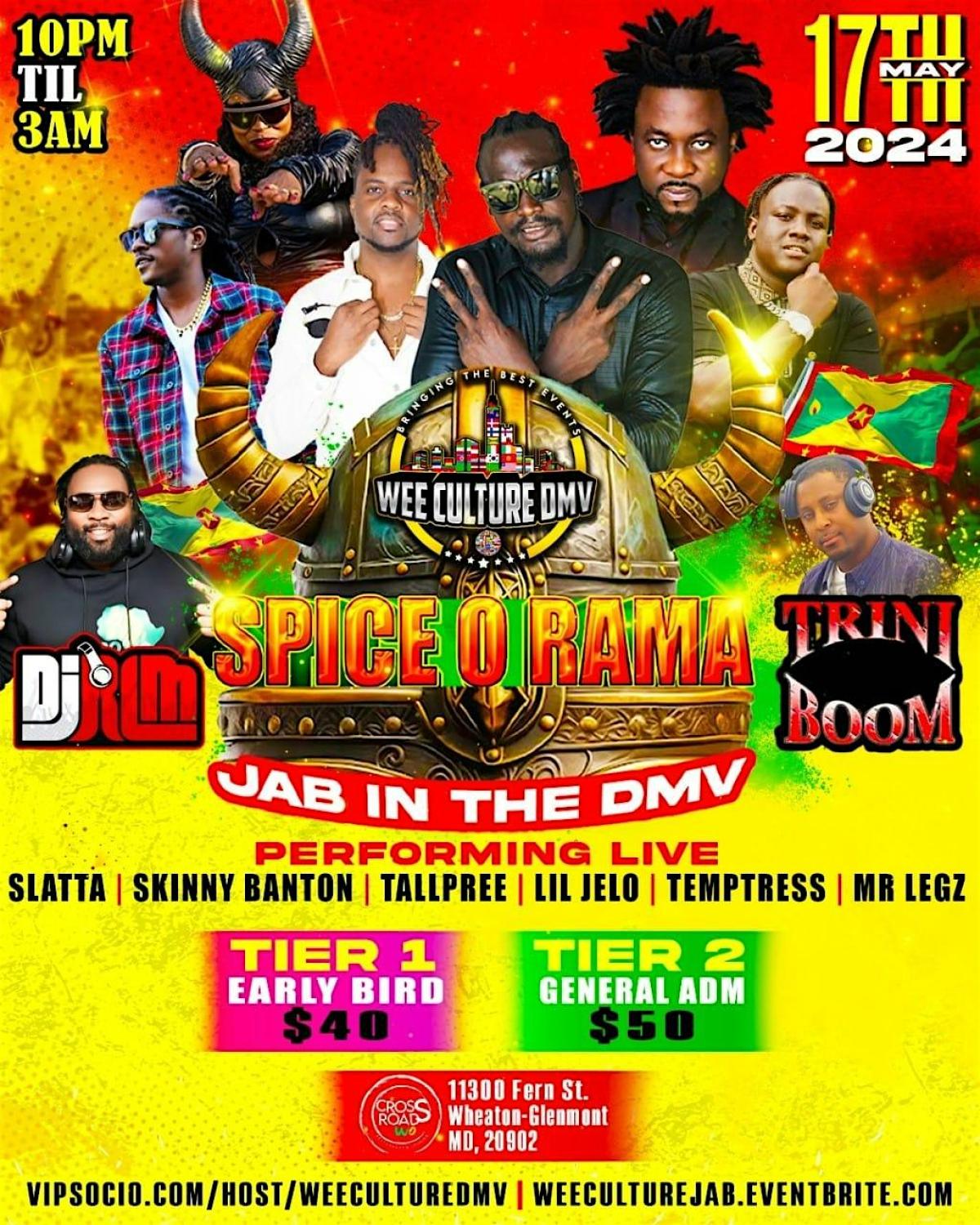 Spice O Rama flyer or graphic.