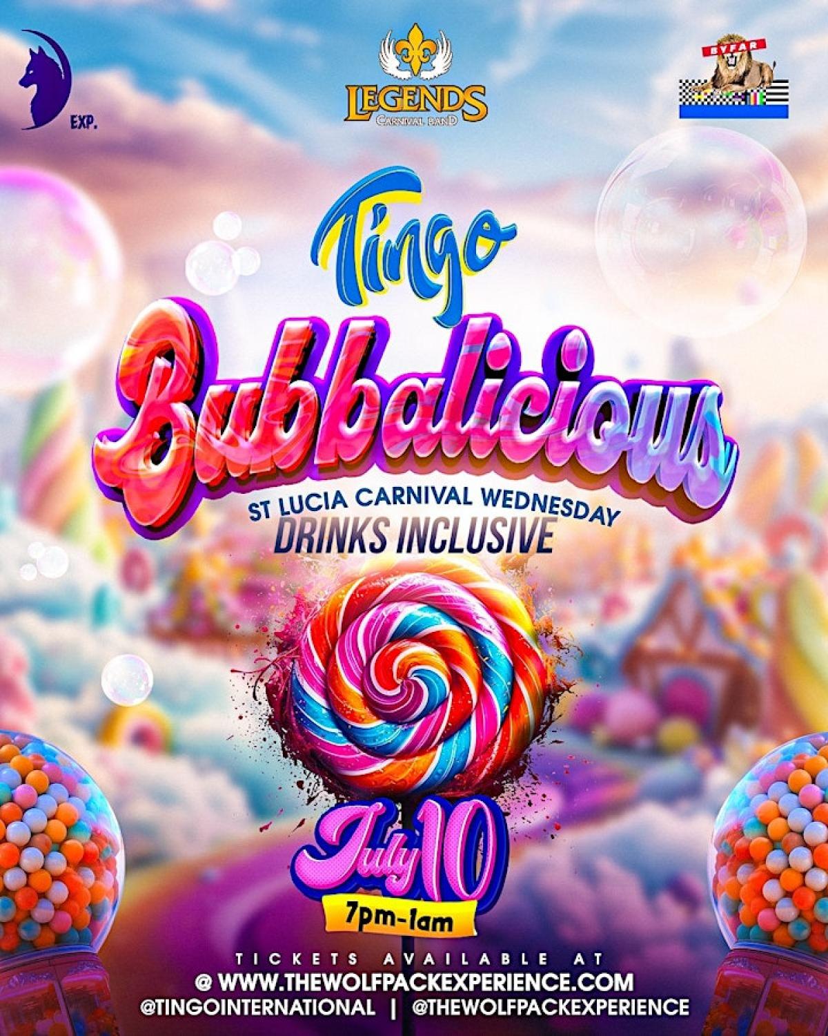 Tingo Bubbalicious flyer or graphic.