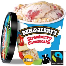 BEN & JERRY'S STRAWBERRY CHEESECAKE ICE CREAM TUB 100 ML