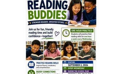 Reading buddies ages 6-13