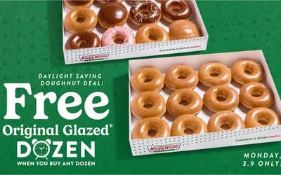 Krispy Kreme Free Dozen on Daylight Saving Time