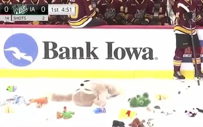 Iowa Wild’s Teddy Bear Toss
