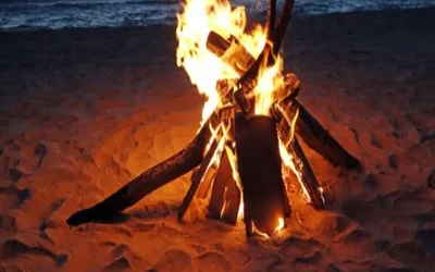 Family Beach Bonfire
