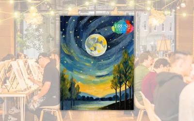 Brush Studio Paint & Sip - Spring Moon Glow