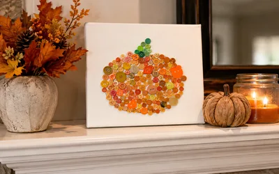 Button Pumpkin Canvas