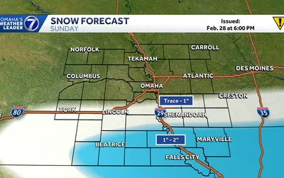 Snow chances Sunday for Omaha area