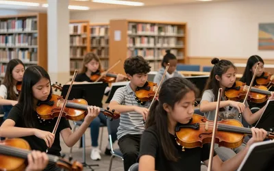 Sandra Woodwell violin studio rehearsal