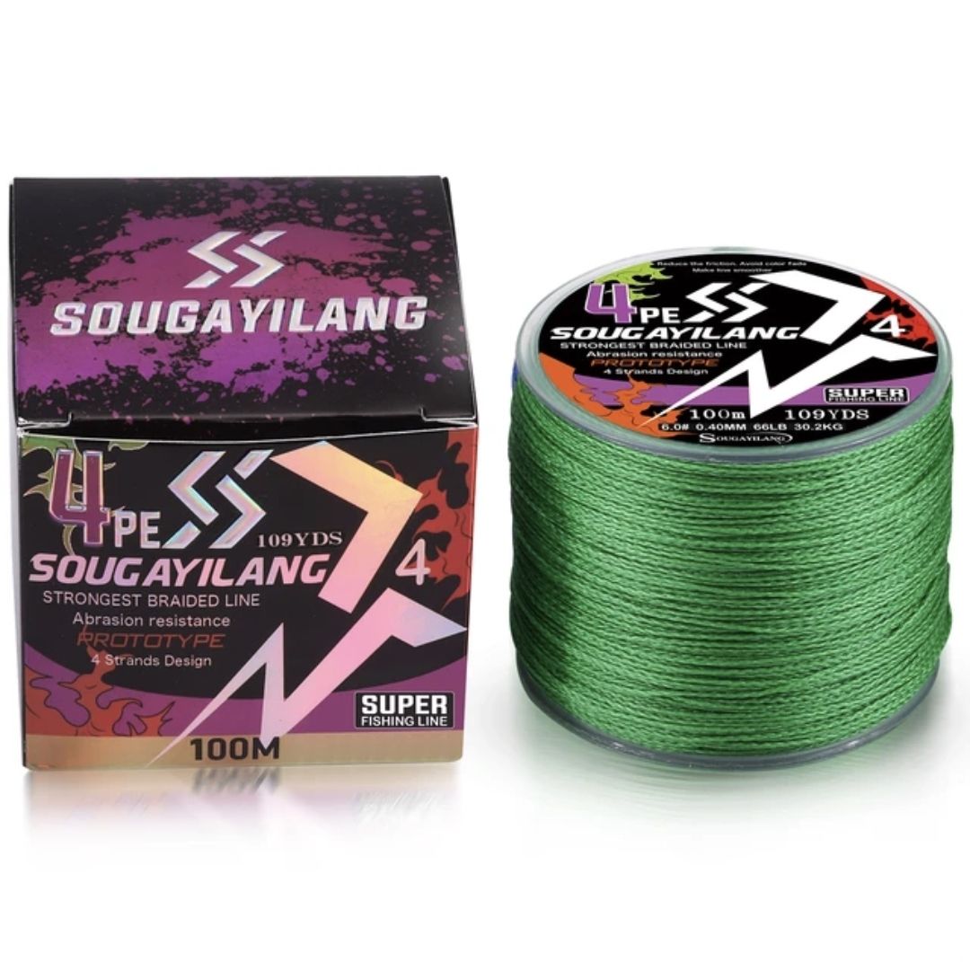 SOUGAYILANG - TRESSE 4 BRINS 0.12MM 8KG VERTE