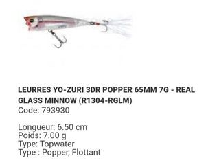 3DR POPPER 65MM 7G - REAL GIZZARD SHAD (R1304-RGZS)