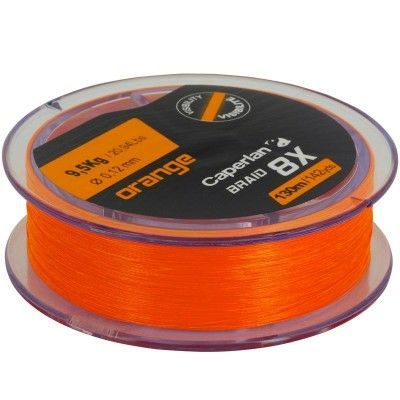 TRESSE DE PÊCHE BRAID 8 X ORANGE 130 M 8/100 CAPERLAN

