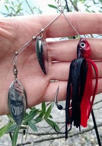 SPINNERBAIT 18G RED/BLACK CON PALETTE WILLOW SILVER