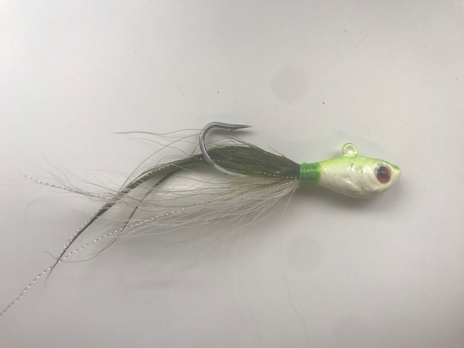 BUCKTAIL JIG 3/8 OLIVE/WHITE