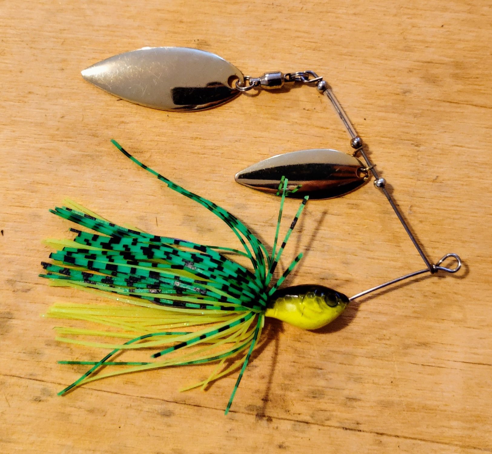SPINNERBAIT - YELLOW/GREEN+2X COPPER WILLOW SPINNERBAIT - YELLOW/GREEN+2X COPPER WILLOW