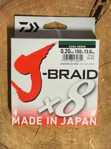 J-BRAID X8 20/100 150M 13KG 29LBS