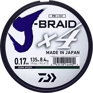 J BRAID X 4 21/100 135 M VERT