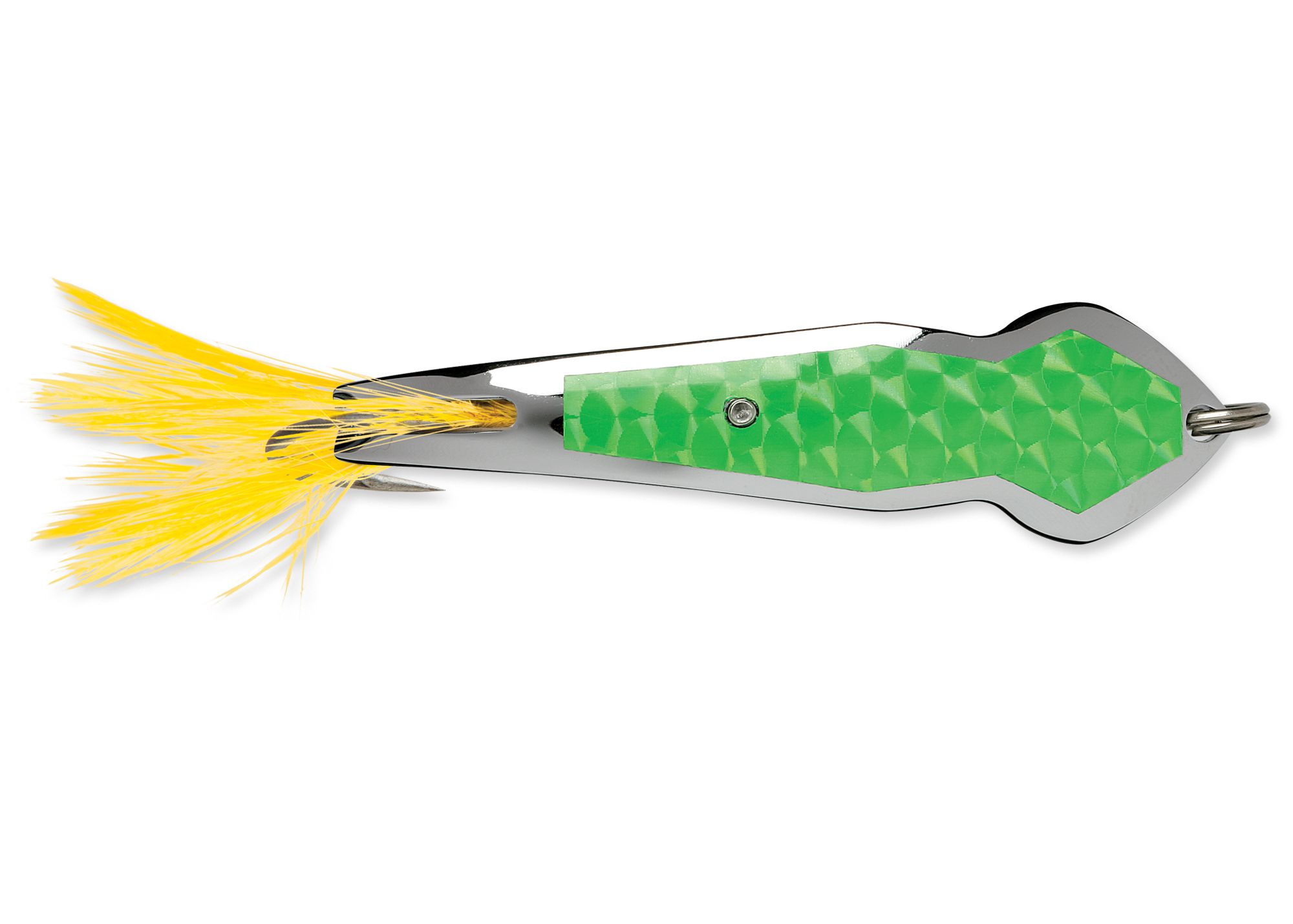 PET SPOON 4981-013 CHROME/FLUORESCENT GREEN PRISM-LITE PET SPOON 4981-013 CHROME/FLUORESCENT GREEN PRISM-LITE