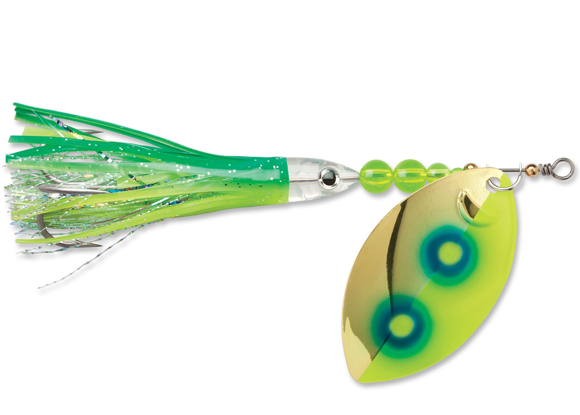 HYDRO VIBE HOOCHIE 2249-006 GOLD CHARTREUSE BLUE/ GREEN DOUBLE DOT