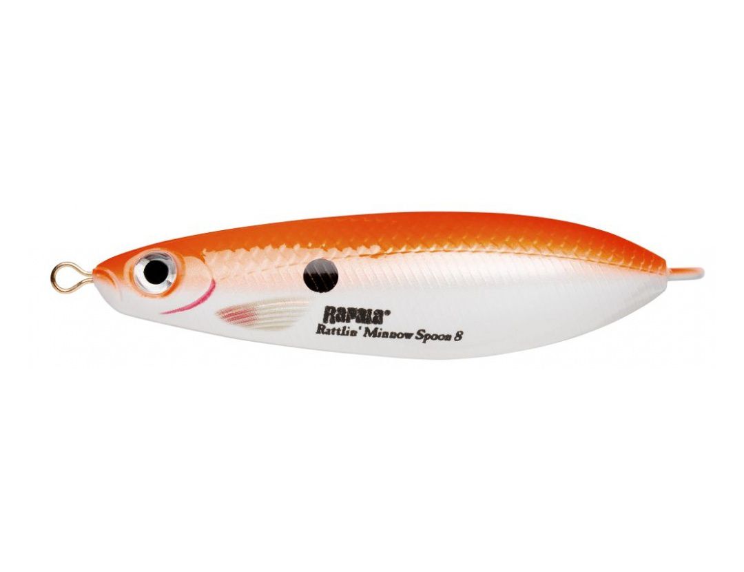 RATTLIN' MINNOW SPOON RMSR08 FLUORESCENT RED PEARL