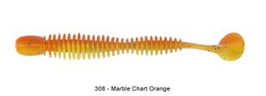 BUBBLING SHAD 4" 308 - MARBLE CHART ORANGE