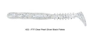 FAT ROCKVIBE SHAD 4" 422 - CLEAR PEARL SILVER BLACK FLAKES
