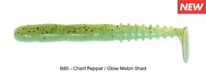 FAT ROCKVIBE SHAD 5" B85 - CHART PEPPER GLOW MELON SILVER