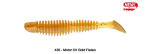 BUBBLING SHAD 3" 430 - MOTOR OIL GOLD FLAKE