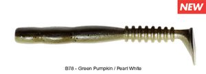 FAT ROCKVIBE SHAD 4" B78 - GREEN PUMPKIN PEARL WHITE