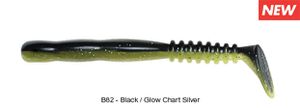 ROCKVIBE SHAD 3,5" B82 - BLACK GLOW CHARTREUSE SILVER