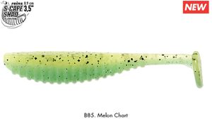 S-CAPE SHAD 3,5" B85 - CHART PEPPER GLOW MELON SILVER S-CAPE SHAD 3,5" B85 - CHART PEPPER GLOW MELON SILVER