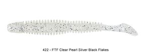 BUBBLING SHAD 4" 422 - CLEAR PEARL SILVER BLACK FLAKES