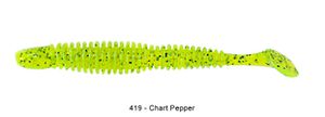 BUBBLING SHAD 4" 419 - CHARTREUSE PEPPER