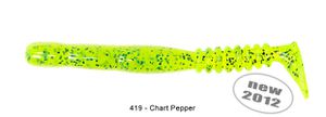 FAT ROCKVIBE SHAD 4" EXTRA SOFT 419 - CHARTREUSE PEPPER