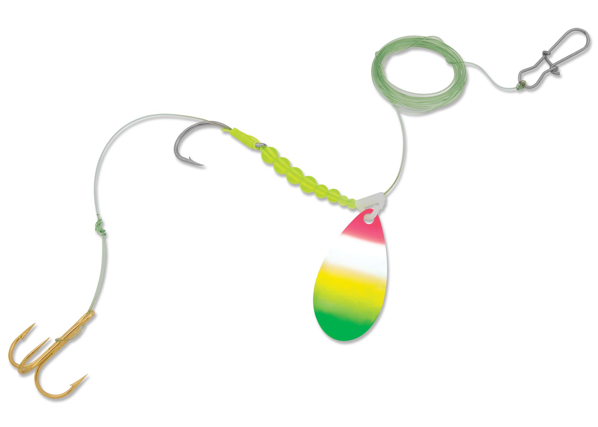 ROGUE BAIT RIG 2283-006 GREEN RAINBOW/HM-IN BRASS/GREEN BEADS