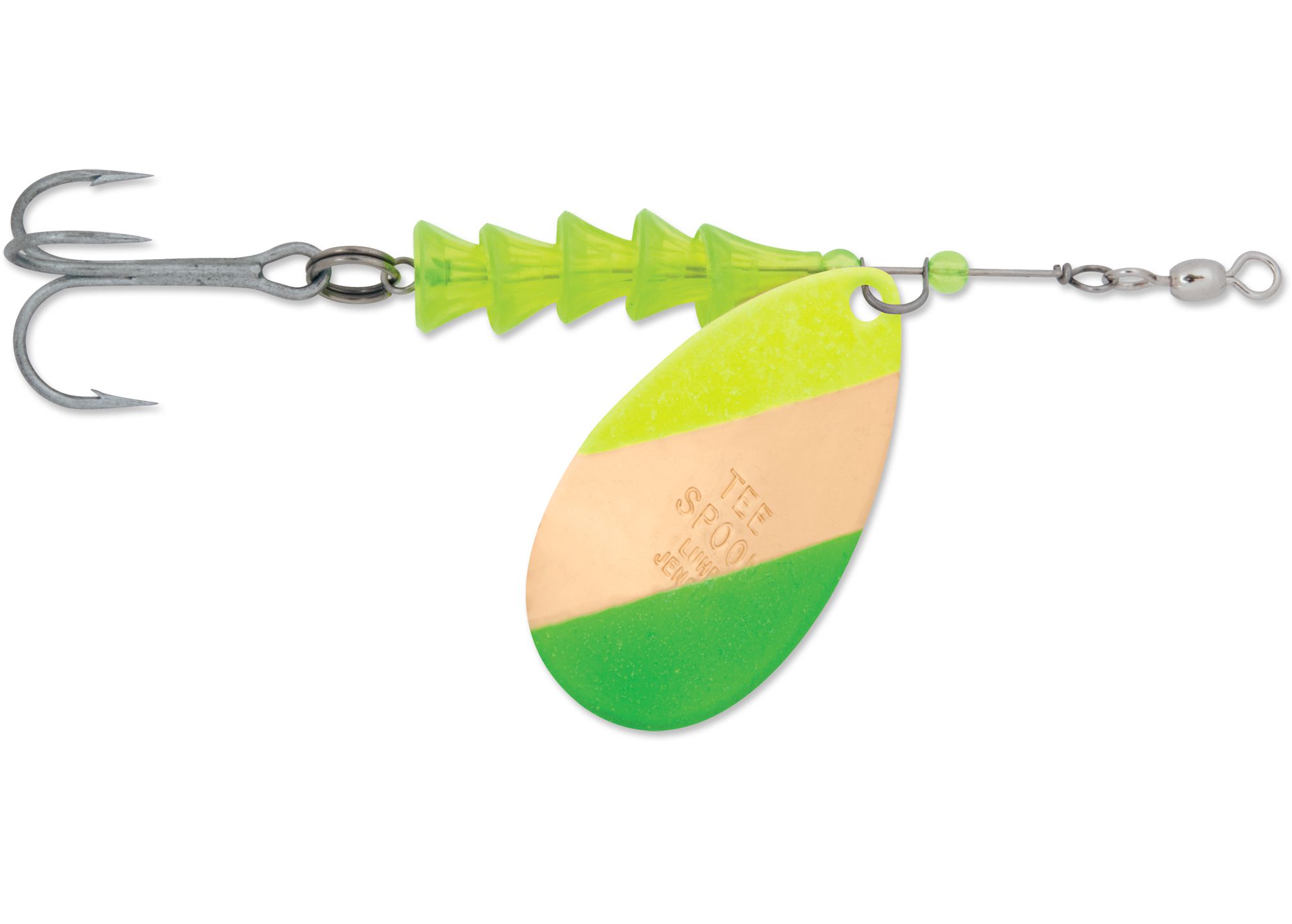 TEE SPOON 2073-005 TNT-HAMMERED IN GOLD PLATED CHARTREUSE FLO. GREEN SLANT GREEN TEES