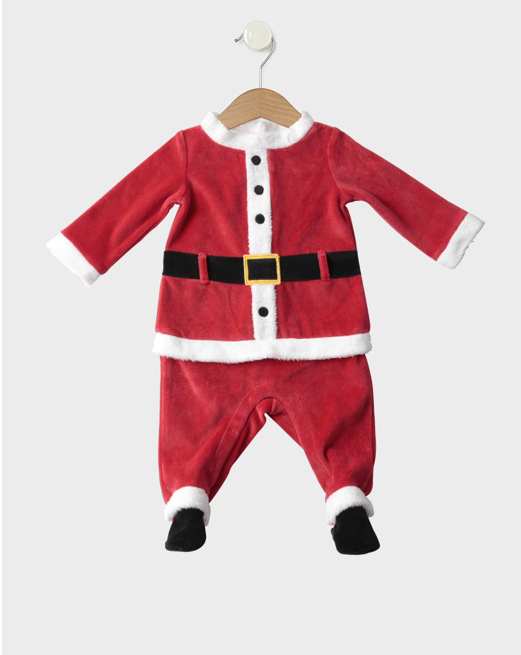 Kostum babagjyshi velour I gjatë Prenatal - 0-1 Muaj, E kuqe