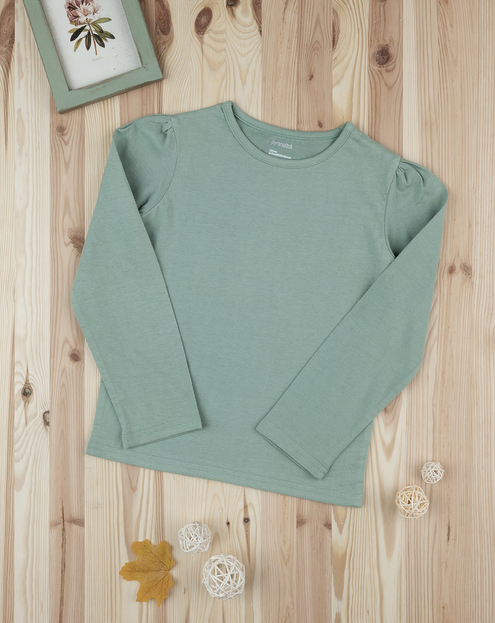 Bluzë bazike me mëngë të gjata, Prenatal - 6-7 Vjeç, Jeshile