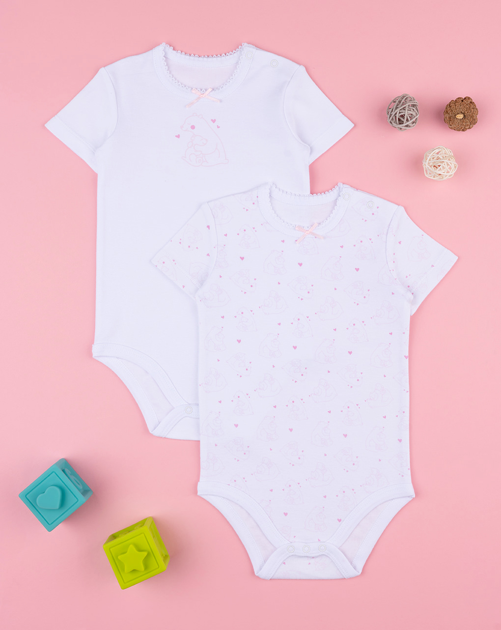 Set me dy body pambuk, Prenatal - 2 Vjeç, E bardhë