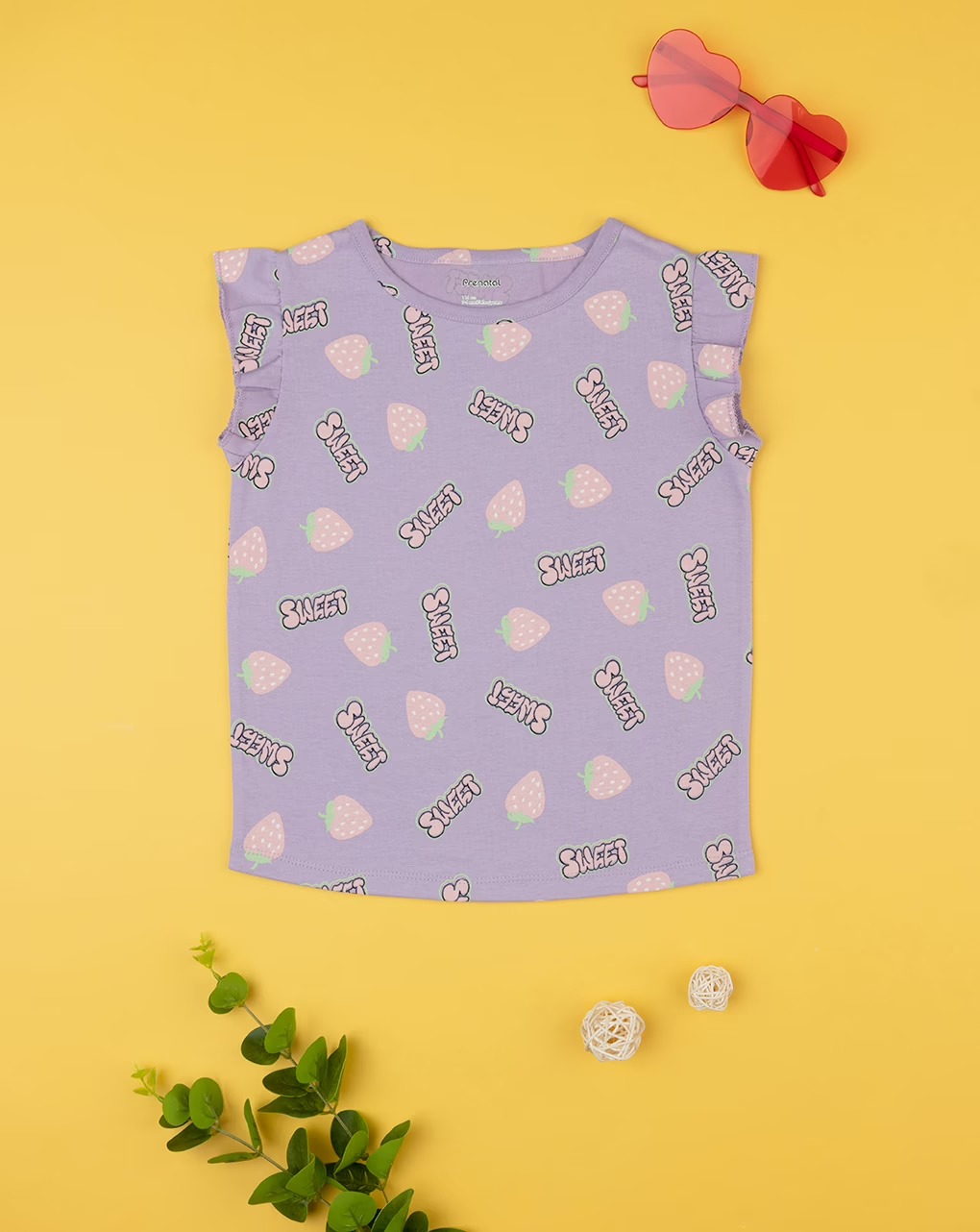 T-shirt për vajza me printe frutash, Prenatal - 7-8 Vjeç