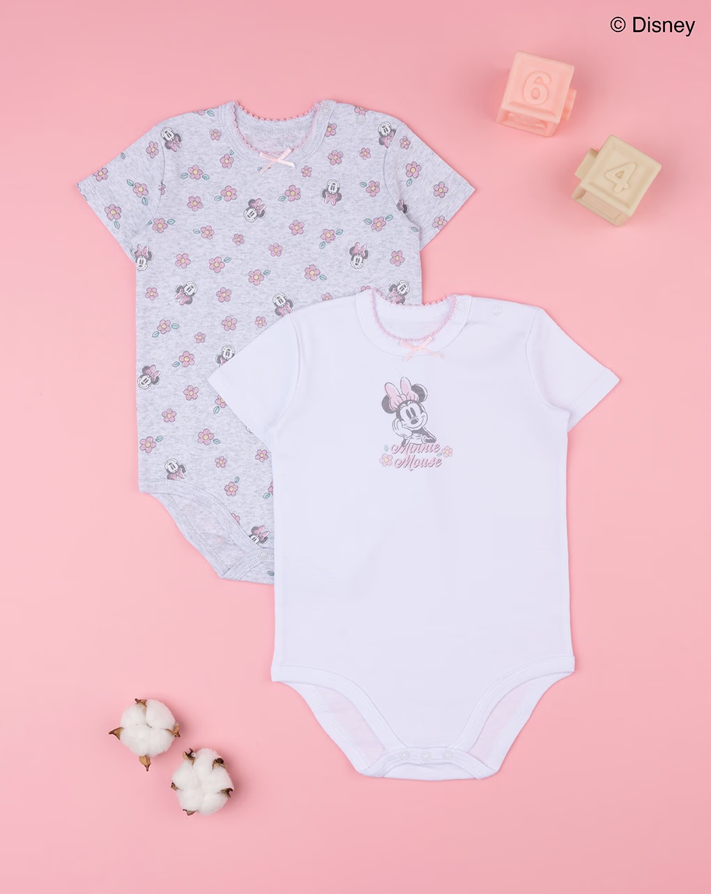 Set me 2 badi me mini mouse për vajza, Prenatal - 89-95 Cm, Rozë